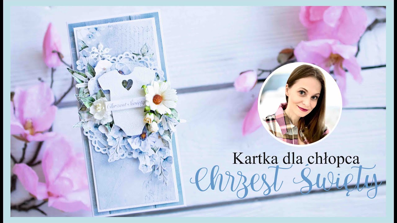 Ręcznie robiona kartka na Chrzest Święty dla chłopca Scrapbooking