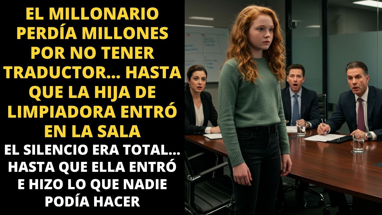 EL MILLONARIO PERDÍA MILLONES POR NO TENER TRADUCTOR… HASTA QUE LA HIJA DE LA LIMPIADORA ENTRÓ