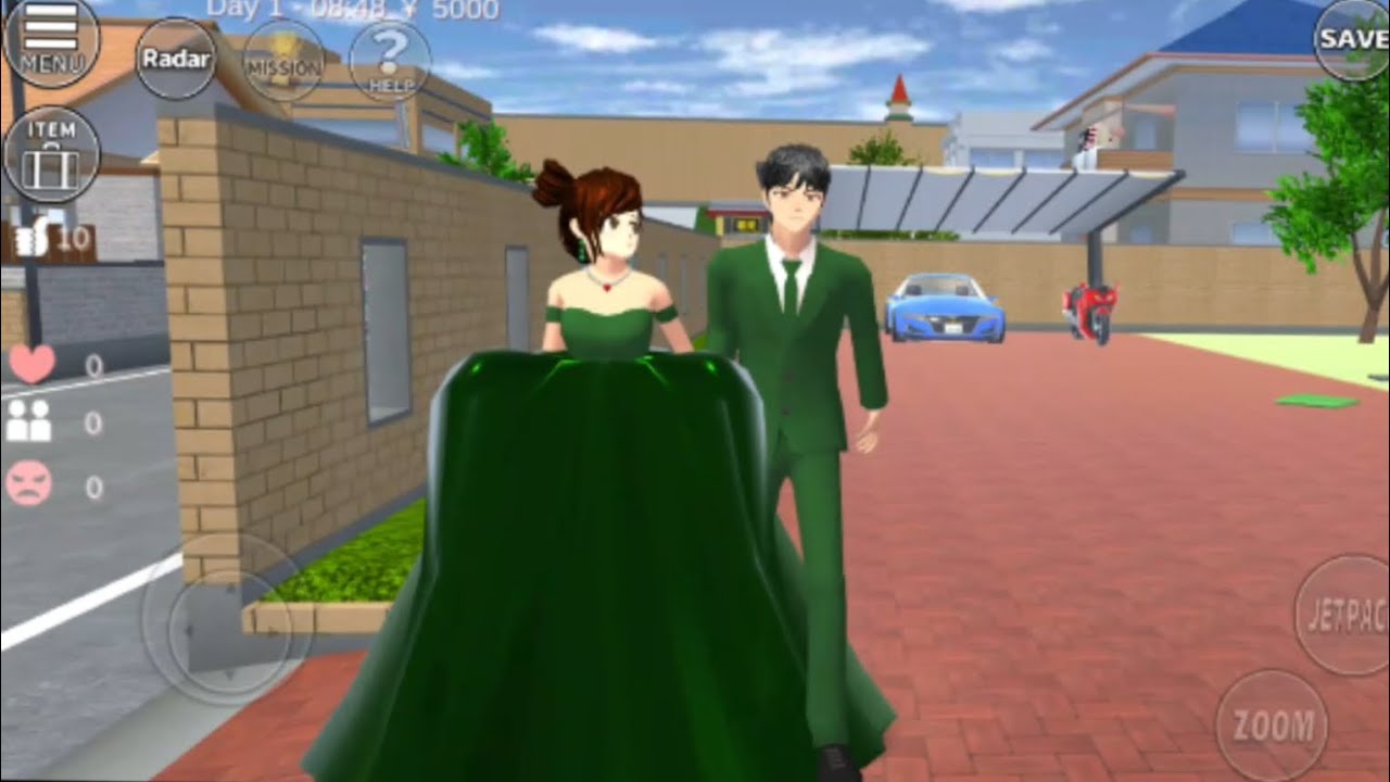 🌿 Royal Green Outfit Tutorial | Sakura School Simulator 👗