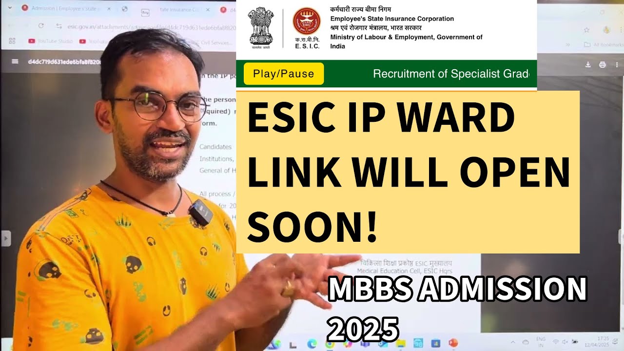 ESIC IP ward certificate update | MBBS Admission 2025