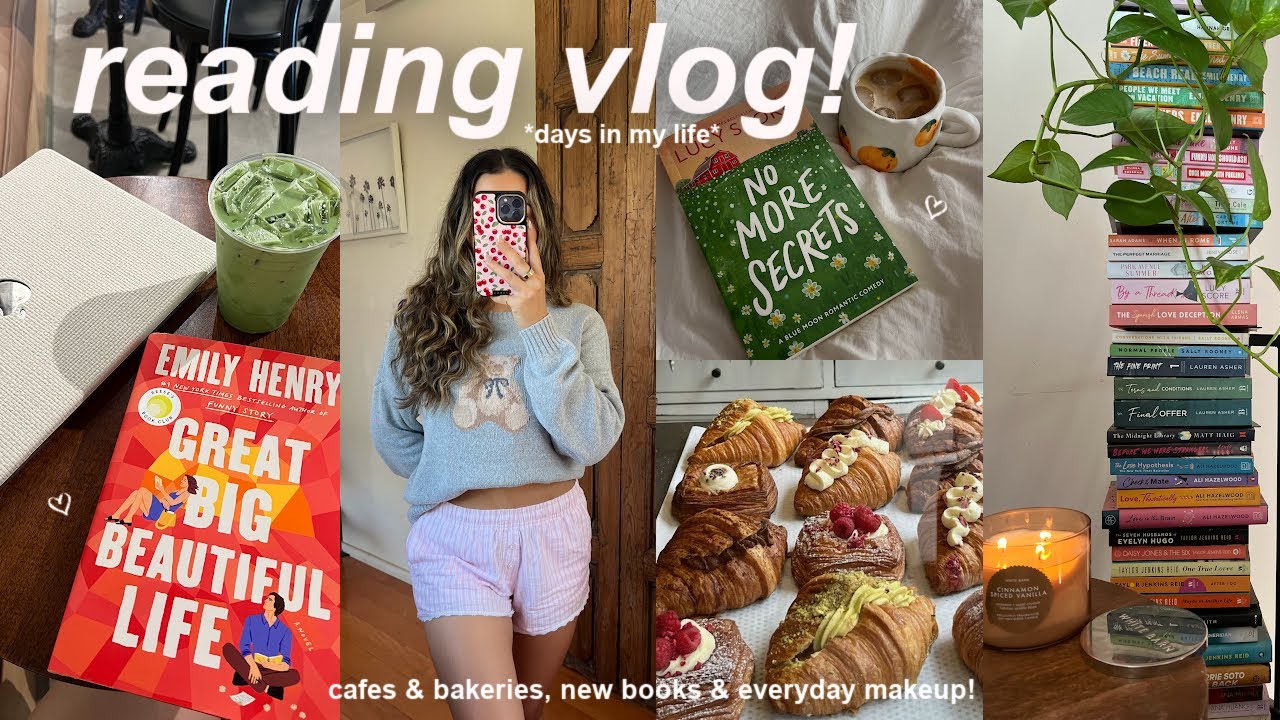 VLOG!🍒 last days of summer, cozy reading vlog, cafes, bakeries & new favorite books!