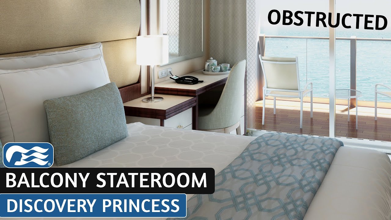 Discovery Princess | Balcony Stateroom (Obstructed) | Full Walkthrough Tour & Review 4K