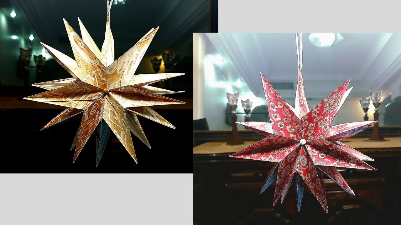 🌟 How to Make a 3D Paper Star! ✨ Easy Volumetric Paper Craft for Home & Festive Decorations! 🎄🎉