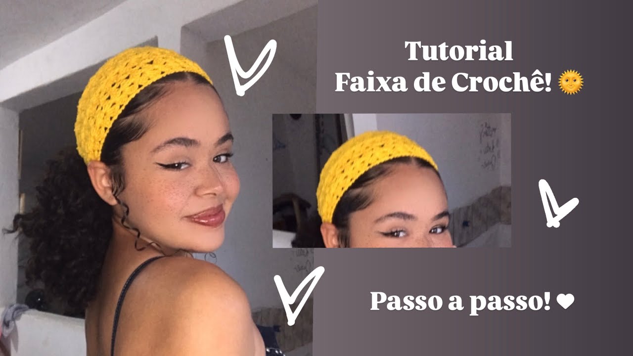 Tutorial Faixa de Cabelo de Crochê! 💙