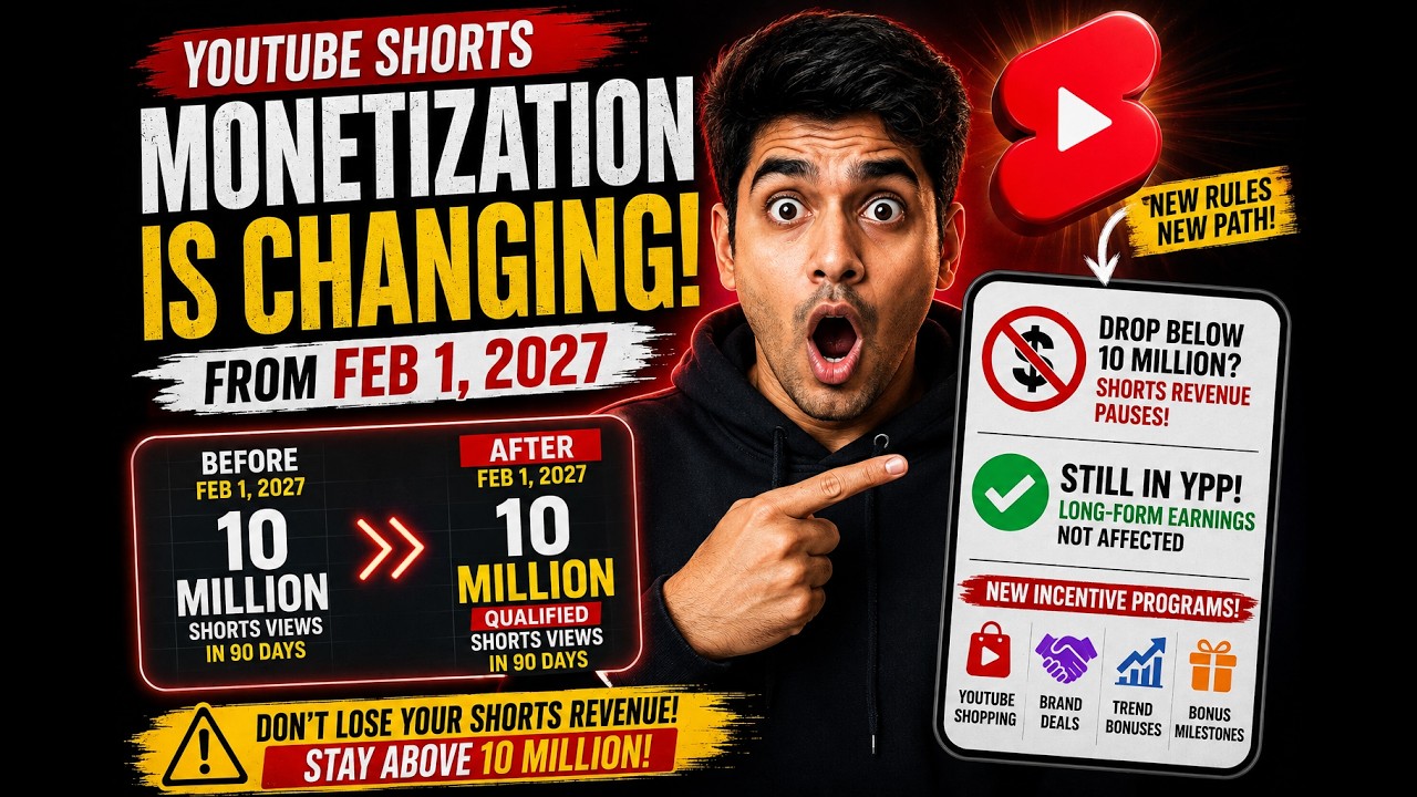 Монетизация YouTube Shorts изменится в 2027 году! 🚨