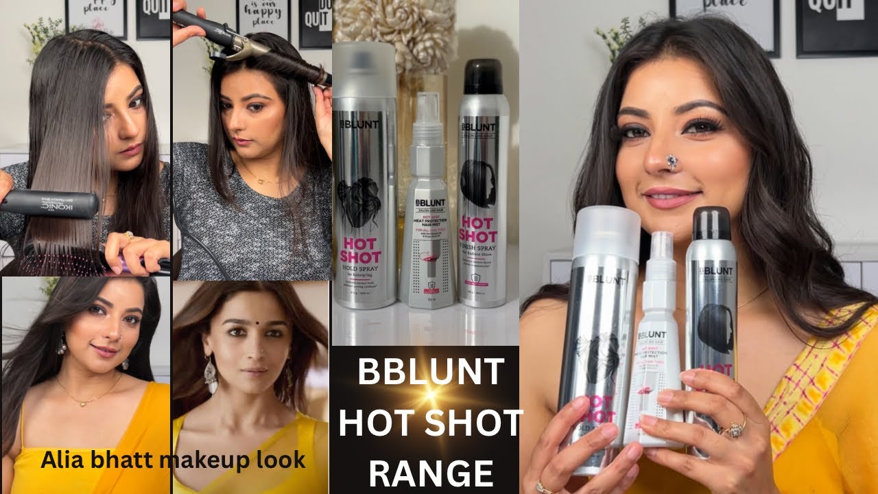 Bblunt Hot Shot Range|Heat protection hair mist,hold spray& finish spray reviews|style your hair🎀