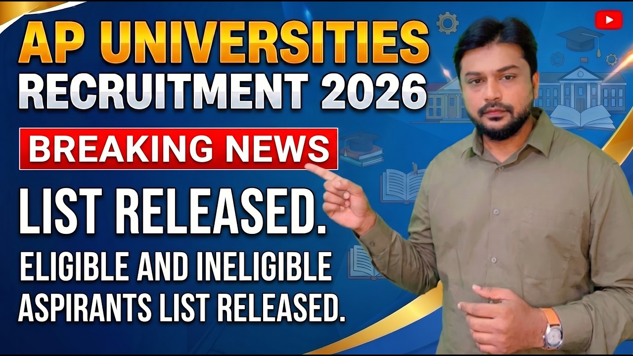 Eligible and Ineligible List Released - AP Universities Faculty Recruitment 2026 - Breaking News