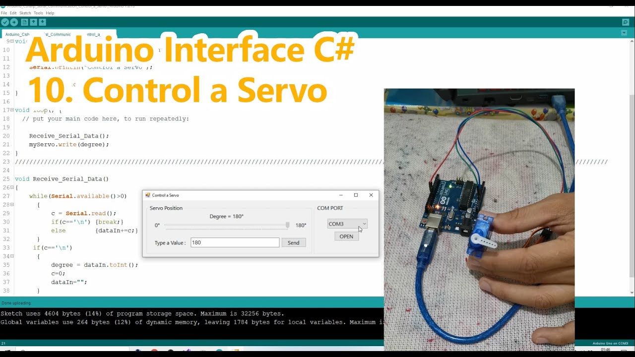 Arduino C# Serial Communication Control a Servo