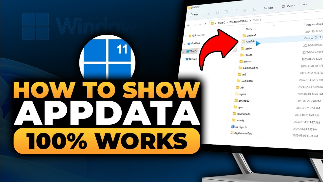 How To Show AppData Folder Windows 11 (𝟮𝟬𝟮𝟲) | 100% WORKS | NO Yapping, To The Point! | FAST & EASY
