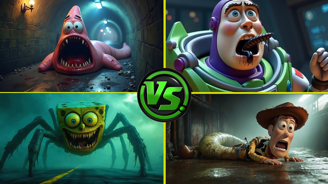 Patrick  Exe vs Lightyear Plane Vs Sponge Bob Exe vs  Woody Snake