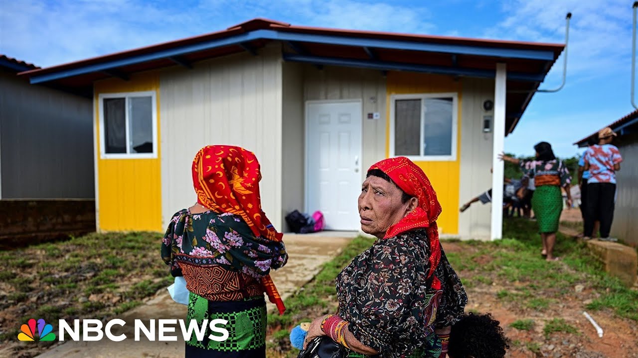 Evacuated Indigenous islanders react to new housing built by Panama government