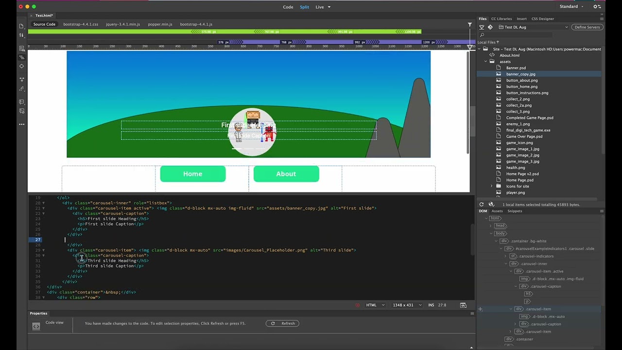 Dreamweaver tutorial - How to position buttons on top of your banner