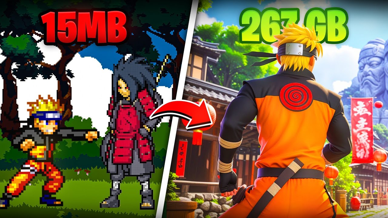 I PLAY 15MB VS 267GB NARUTO GAME