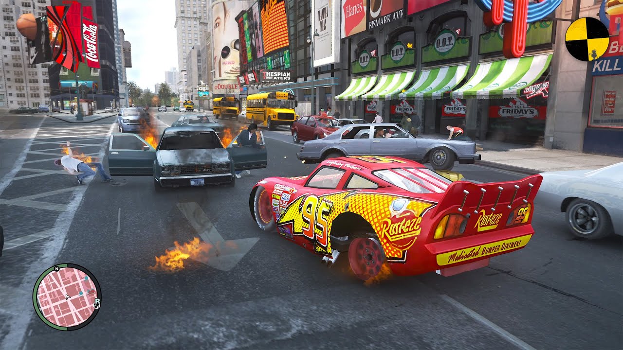 GTA 4 Crazy Lightning McQueen Ep.10