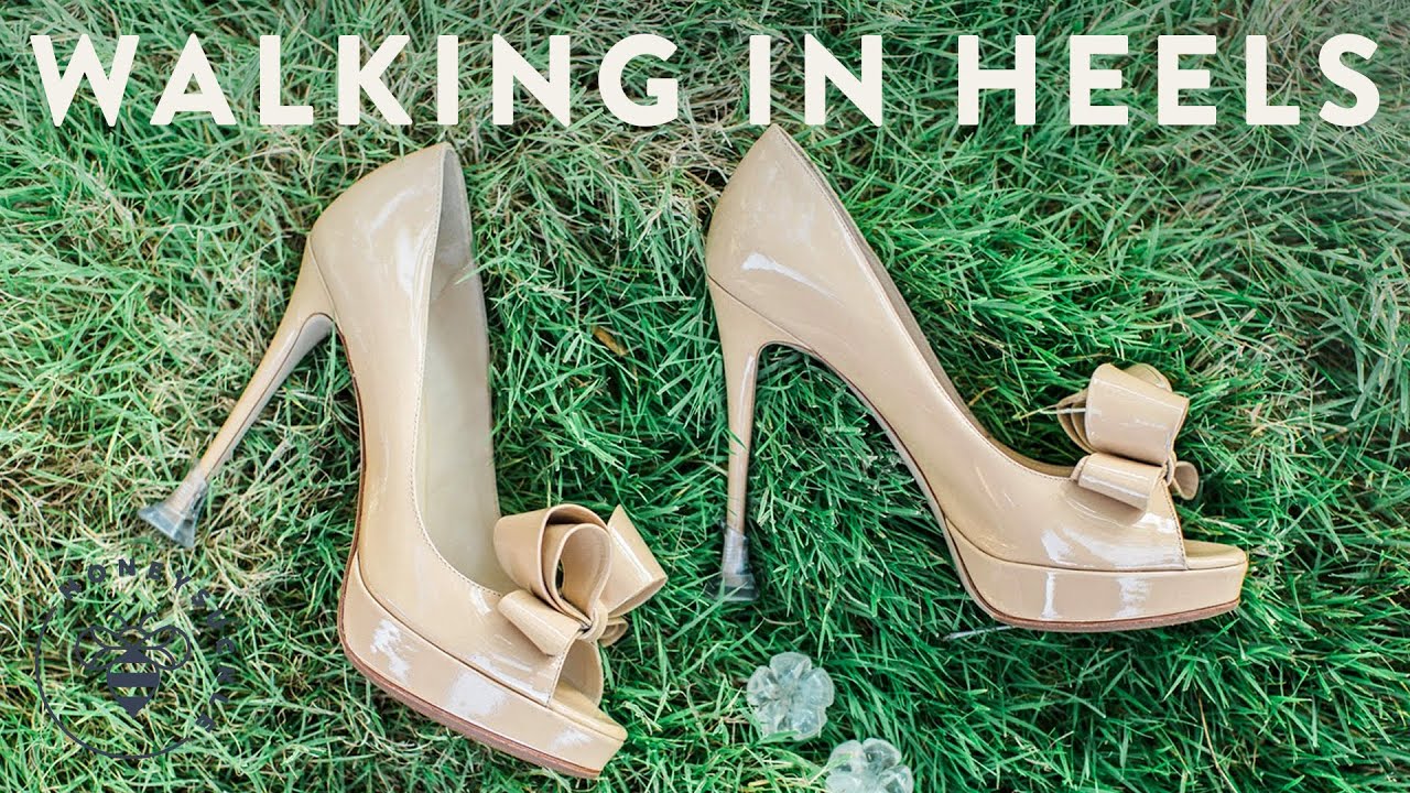 Walking In Grass Wearing Heels - Honeysuckle