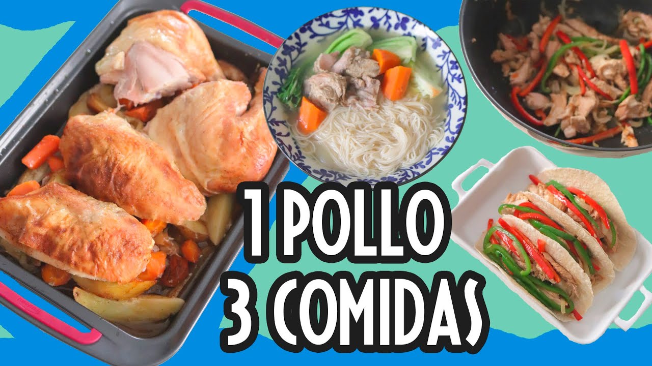 Nunca comiste el pollo asi: de 1 pollo, 3 platos diferentes! #batchcooking