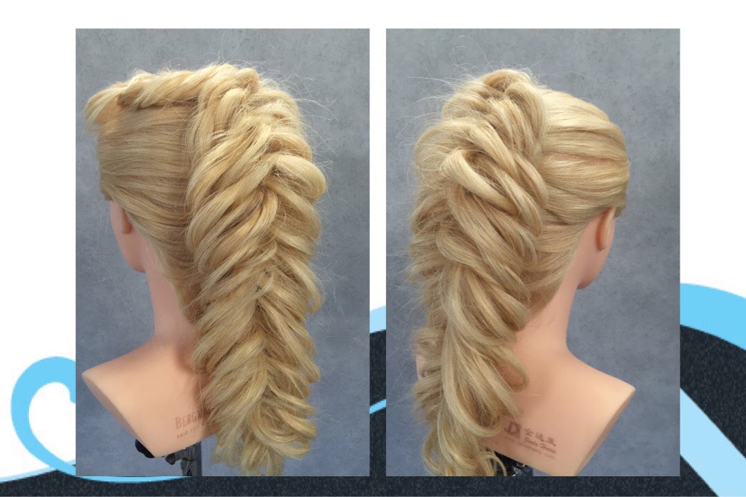 Visgraat in en op vlecht, fishtail dutch and french braid