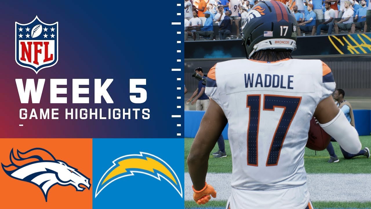 Хайлайты симуляции Broncos против Chargers, 5-я неделя | Составы Madden 27