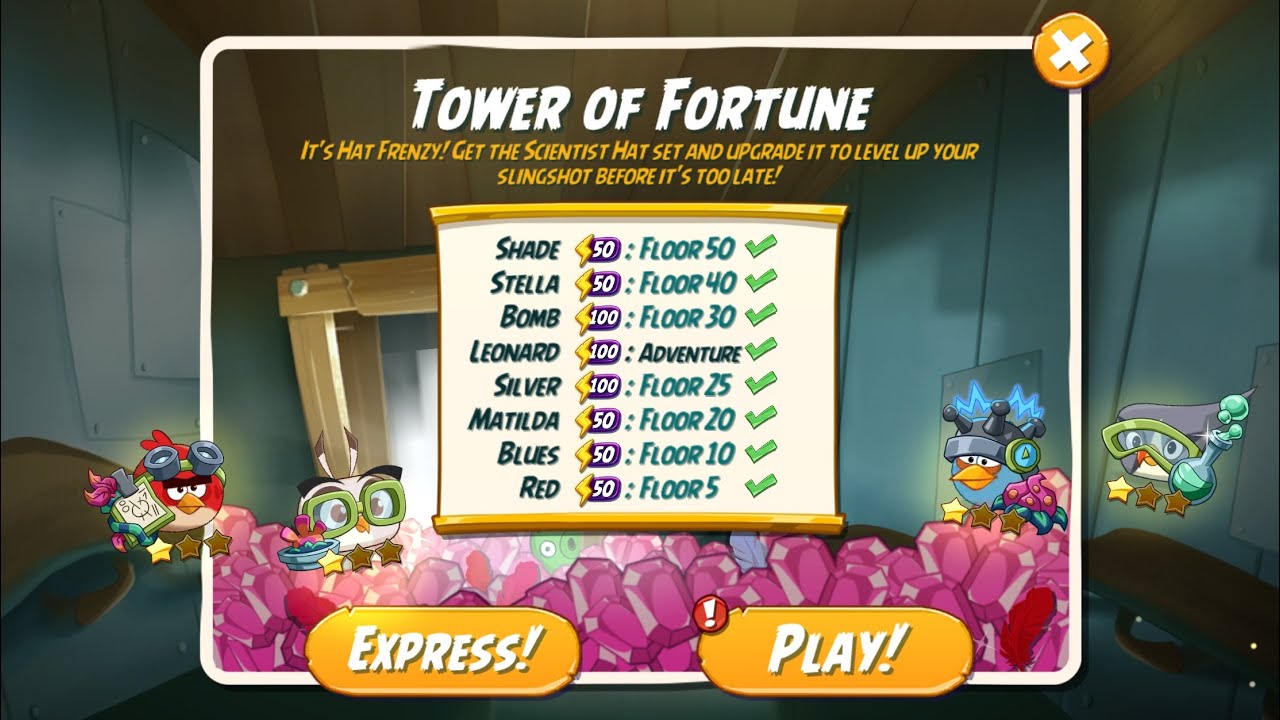Tower of Fortune - Day 7 for the Scientist Hat Set - Angry Birds 2
