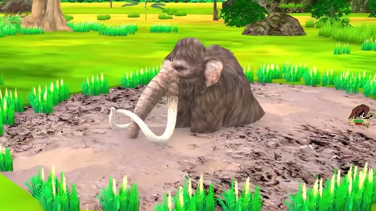 Zombie Mammoth Vs Elephant Save Cow Cartoon  from Saber Tooth Tiger Attack Bull Animal Epic Battle