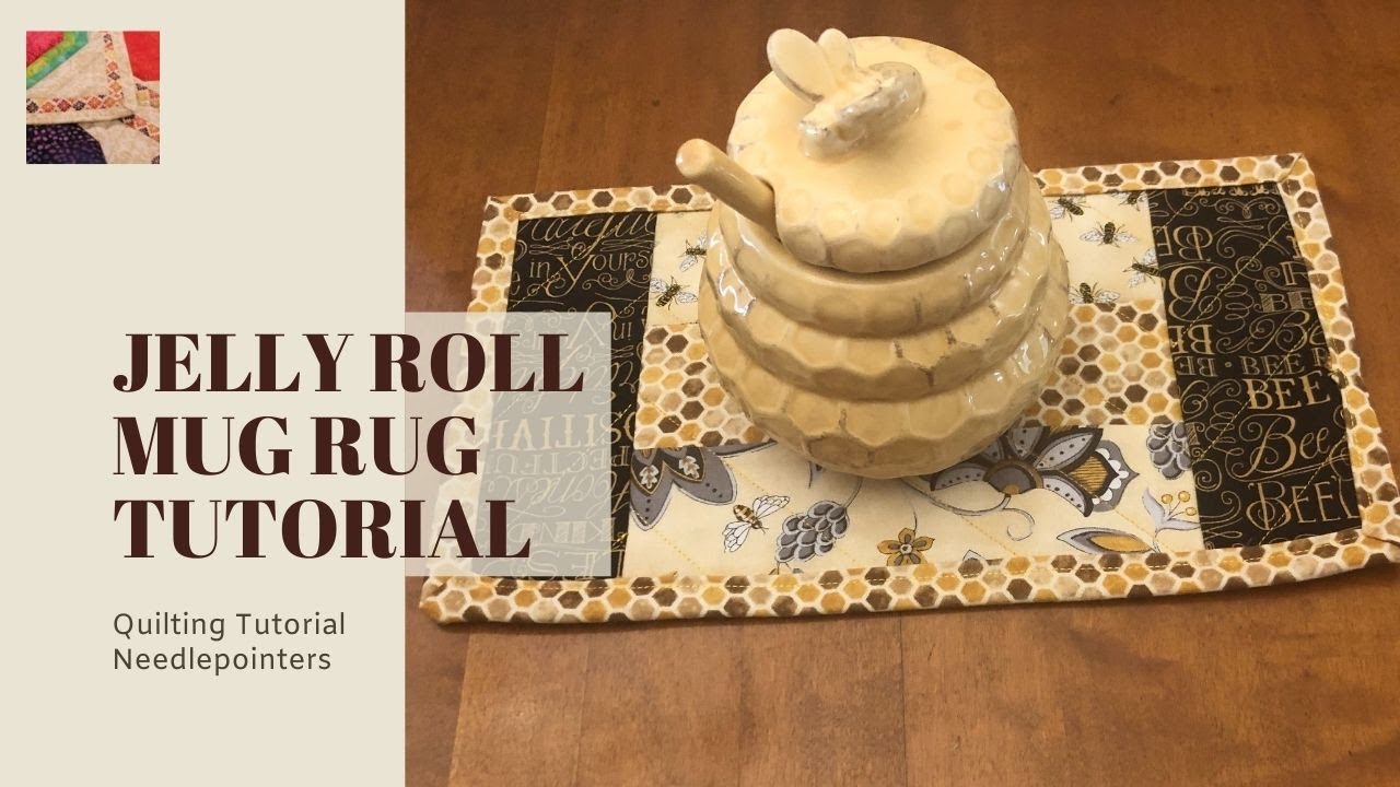 Jelly Roll Mug Rug Pattern Tutorial (Honeybee Theme)