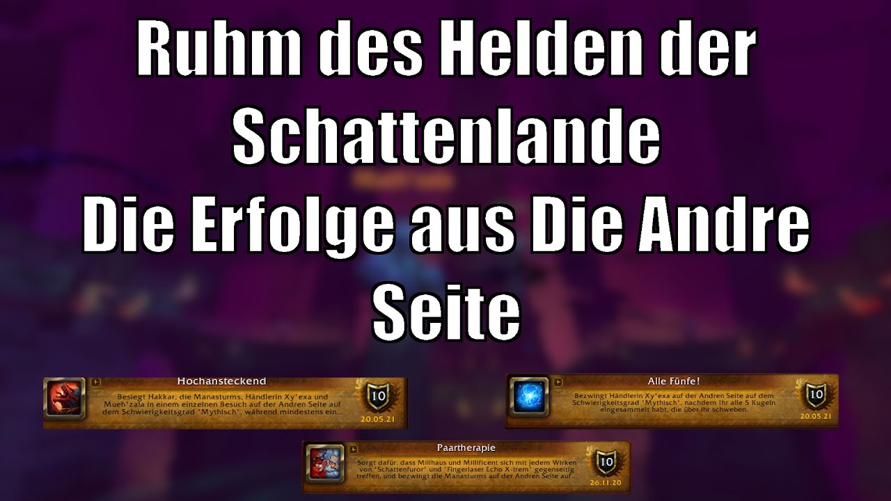 Dungeon-Erfolgsguides: Die Erfolge aus Die Andre Seite - Ruhm des Helden der Schattenlande
