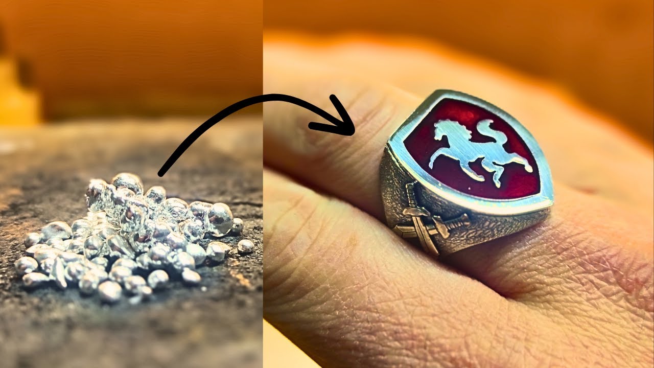 How to make a specially designed men's ring from silver and epoxy