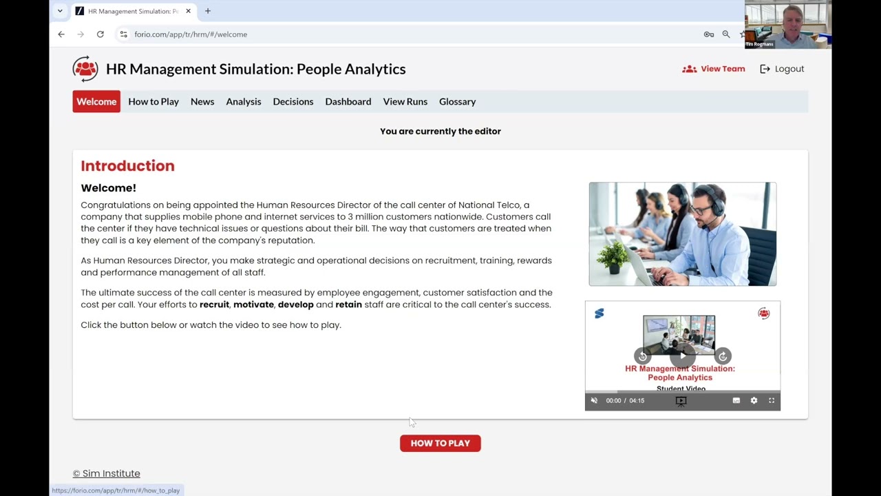 Sim Institute and Forio: HR Simulation Webinar
