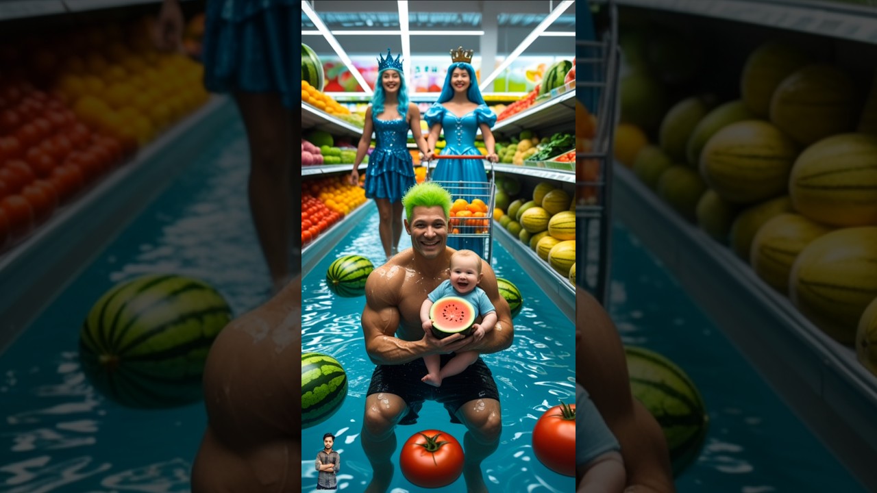Evolution of😍 bodybuilder man and his family in mall🥰 KK millky ✅#funny #love #cartoon #trending
