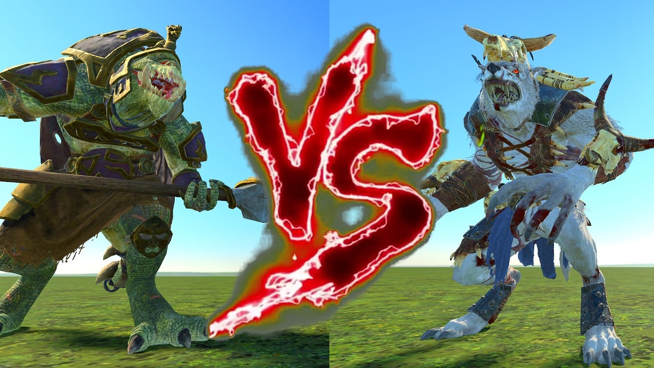 Fimir Noble VS Skin Wolf Werekin - Tides of Torment DLC | Total War Warhammer 3