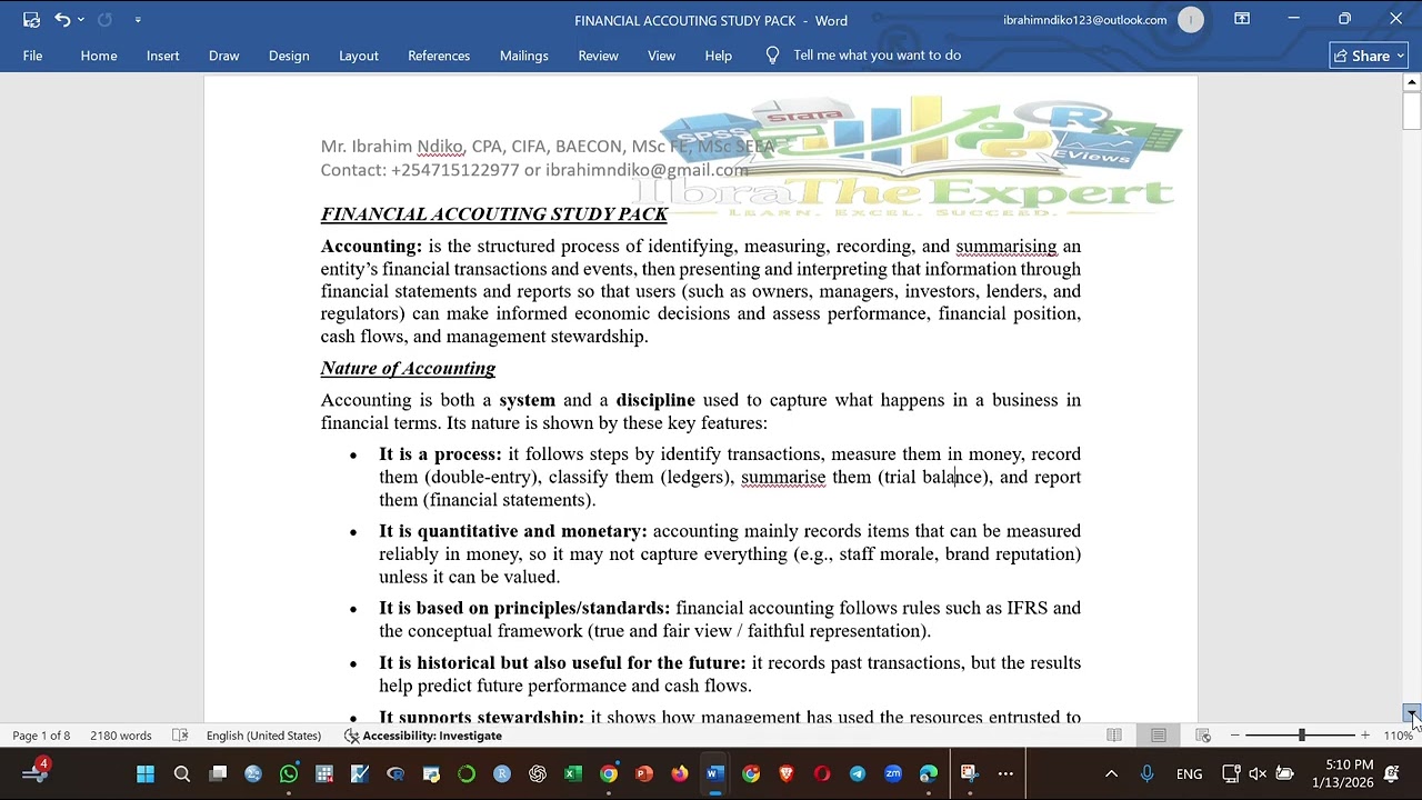 Financial Accounting: Introduction to Accounting