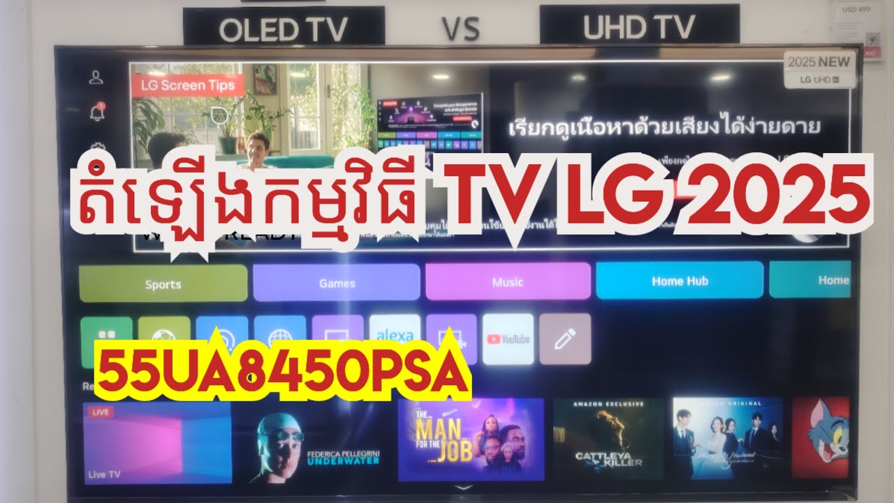តំឡើងកម្មវិធីទូរទស្សន៍ LG 2025 55UA8450PSA