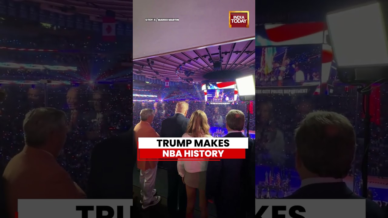 Donald Trump Becomes First Sitting US President To Attend NBA Finals Game #trump #nba