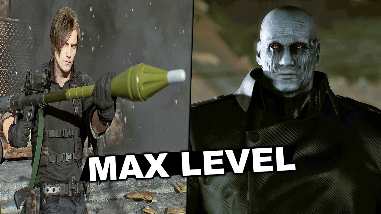 Resident Evil Requiem - MAX LEVEL Rocket Launcher Vs All Bosses Gameplay