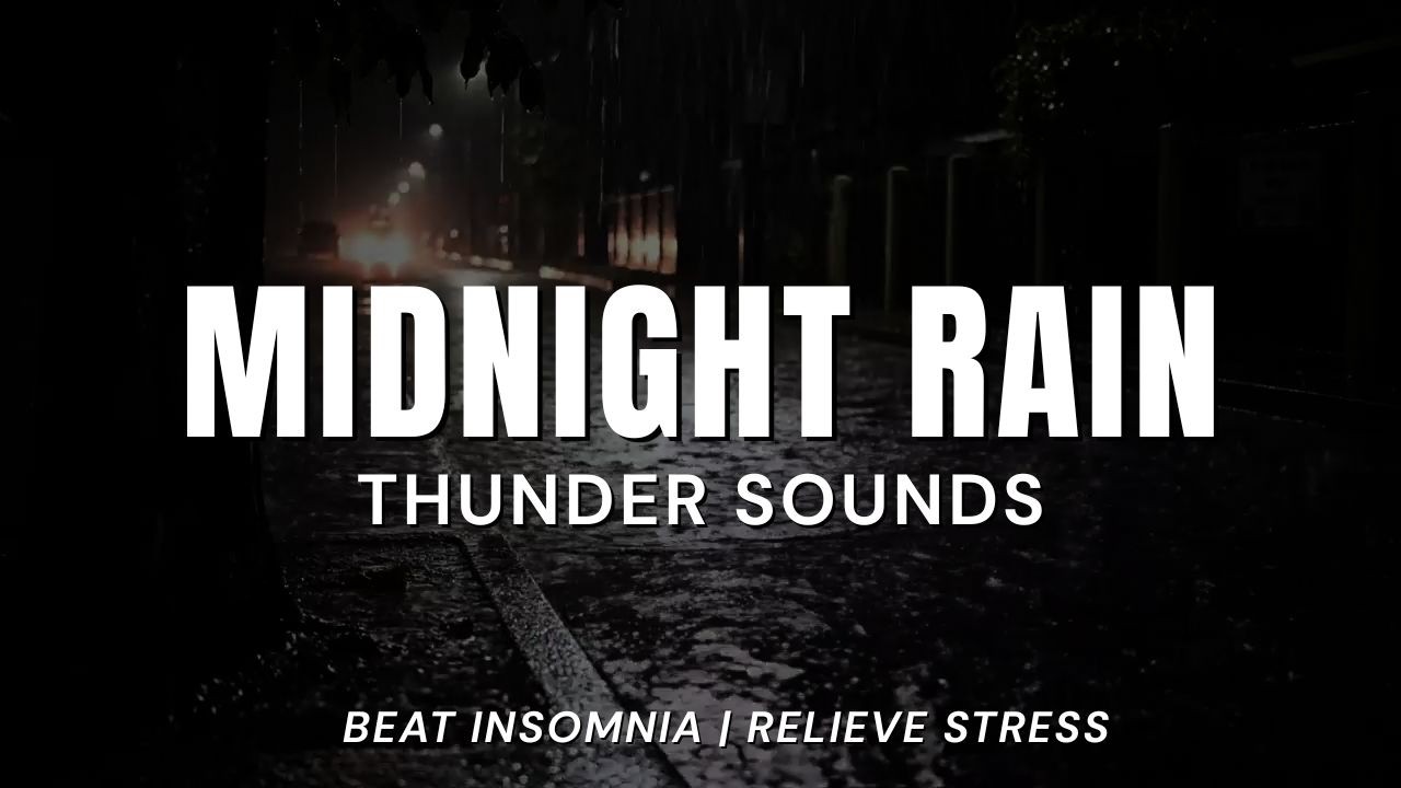 Midnight Rain on Empty Street | Soft Thunderstorm for Sleep (3 Hours, No Music)