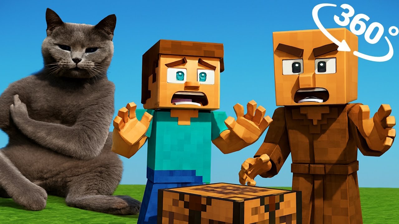We Accidentally Crafted a Cat Slaps Himself in Minecraft 360!