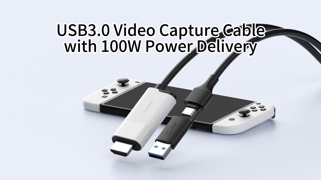 Hagibis USB 3.0 Video Capture Card HDMI to USB-A/Type-C Capture Cable PD 100W for PC Quest 3 Switch