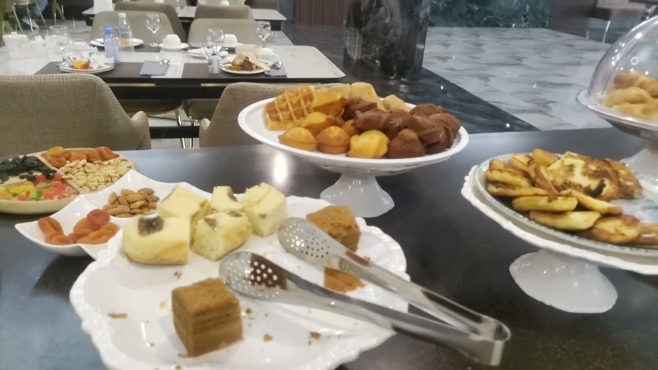 Sumptuous breakfast at a hotel in Shymkent, Kazakhstan 🇰🇿🍞🥗🥐