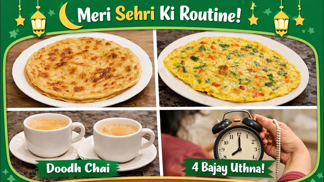 Meri sehri ki routine 🍲☕🥛