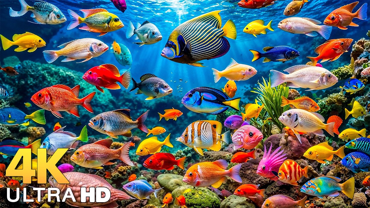 DREAM AQUARIUM 4K - Marine Life, Sea Animals and Coral Reef Fish Tank Sounds for Deep Sleep #16