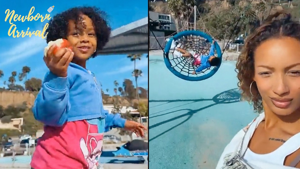 DaBaby & DaniLeigh's Daughter Velour Is Too Cute With Her Apple At The Park! 🍎