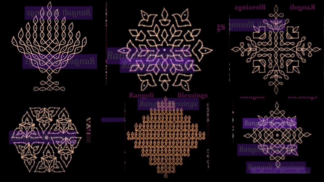 Deepawali Special Rangoli Collection No.1: Diya Rangolis | Collection of 6 Chukki Rangoli with Diya