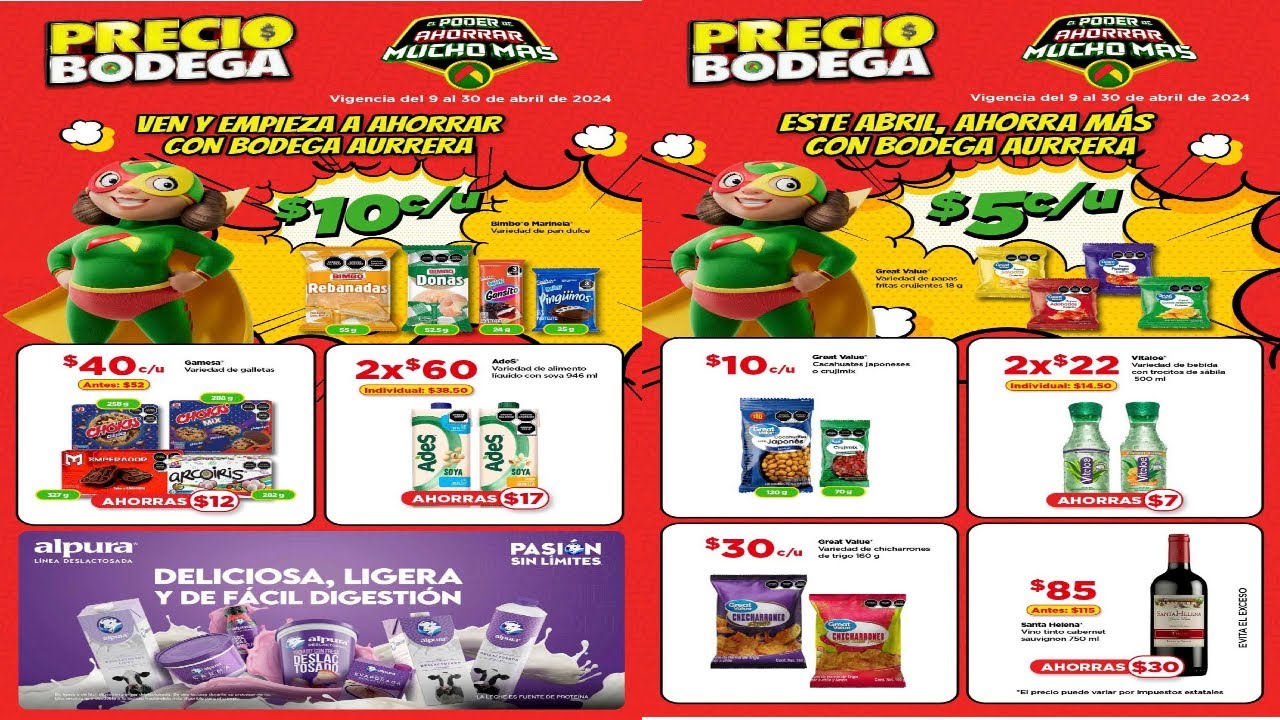🇲🇽  Bodega Aurrera surte tu despensa con nuestro #PrecioBodega del 09 al 30 de abril de 2024