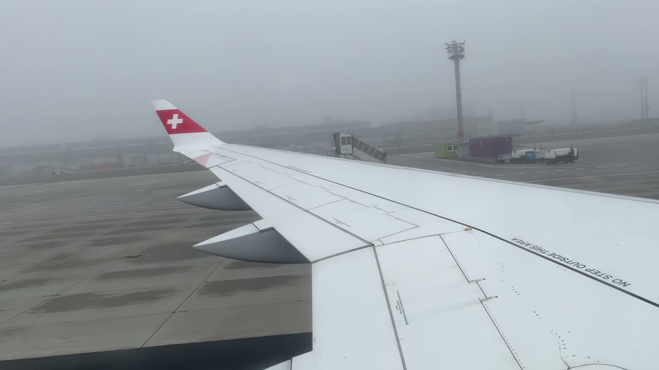 SWISS Airlines LX1072 (ZRH-FRA) Approach, landing and taxi at Frankfurt Airport - Airbus A220-100