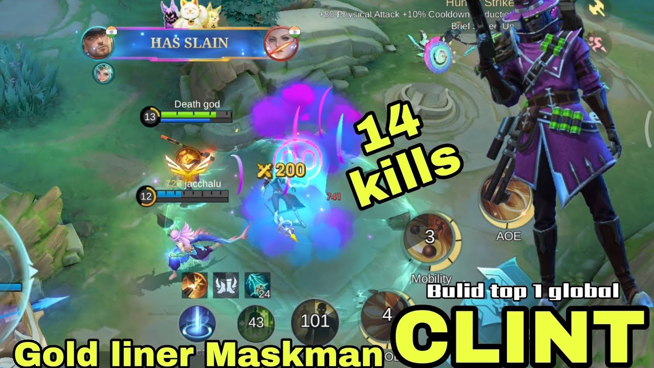 Top 1 Global Clint! 🤠 14 Kills Gangster Godline Push | Ranked WIN | MLBB 🔥@chiragdhorajiya6076 
