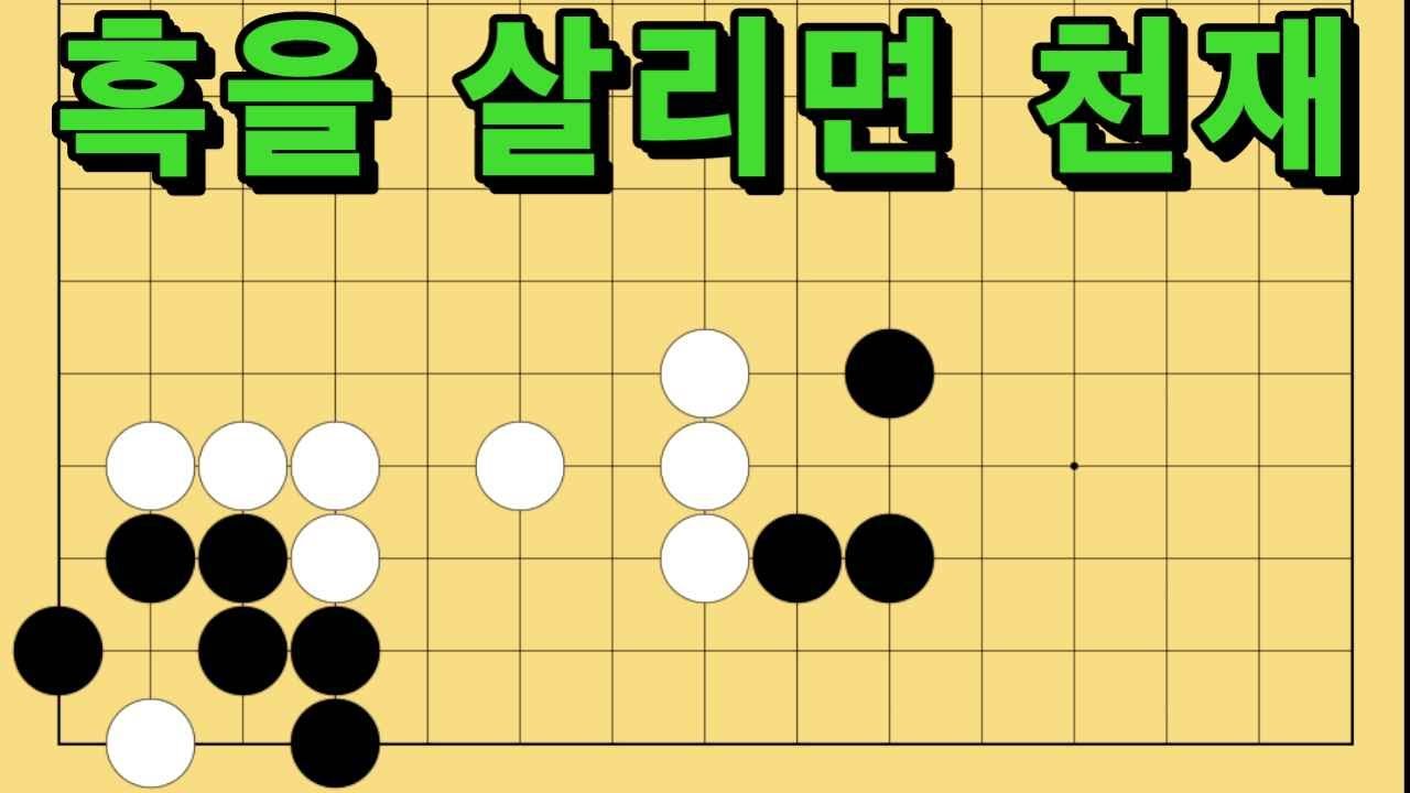 바둑 묘수 사활 - 탄성을 자아내는 묘수가 있습니다. 흑을 살려보세요.