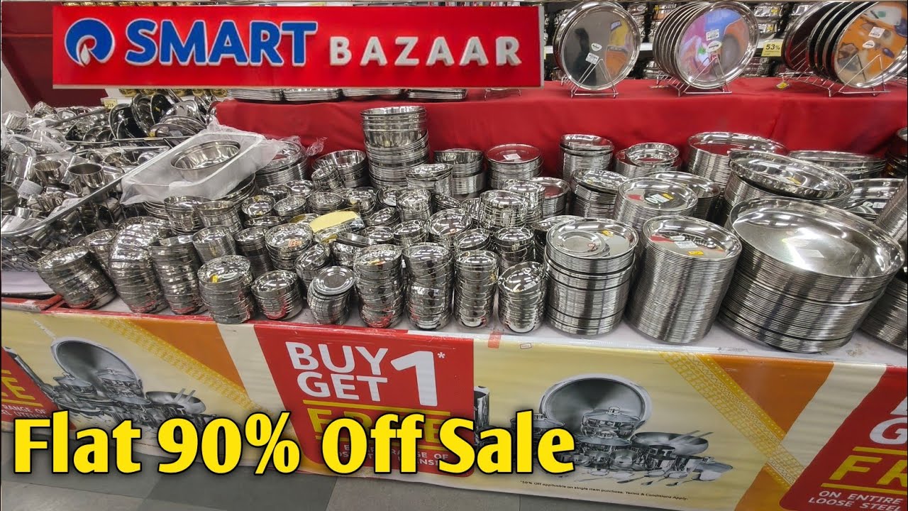 🔥Reliance Smart Bazaar Clearances Sale 80% off, buy 1 get 1 offers,new kitchenware & household item.