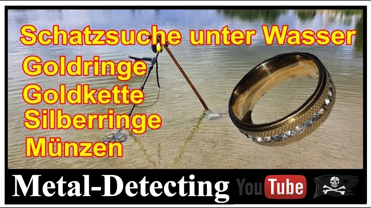 Schmucksuche im Wasser. Beachmetaldetecting underwater. Sondeln im Wasser und Strand mit Equinox800.