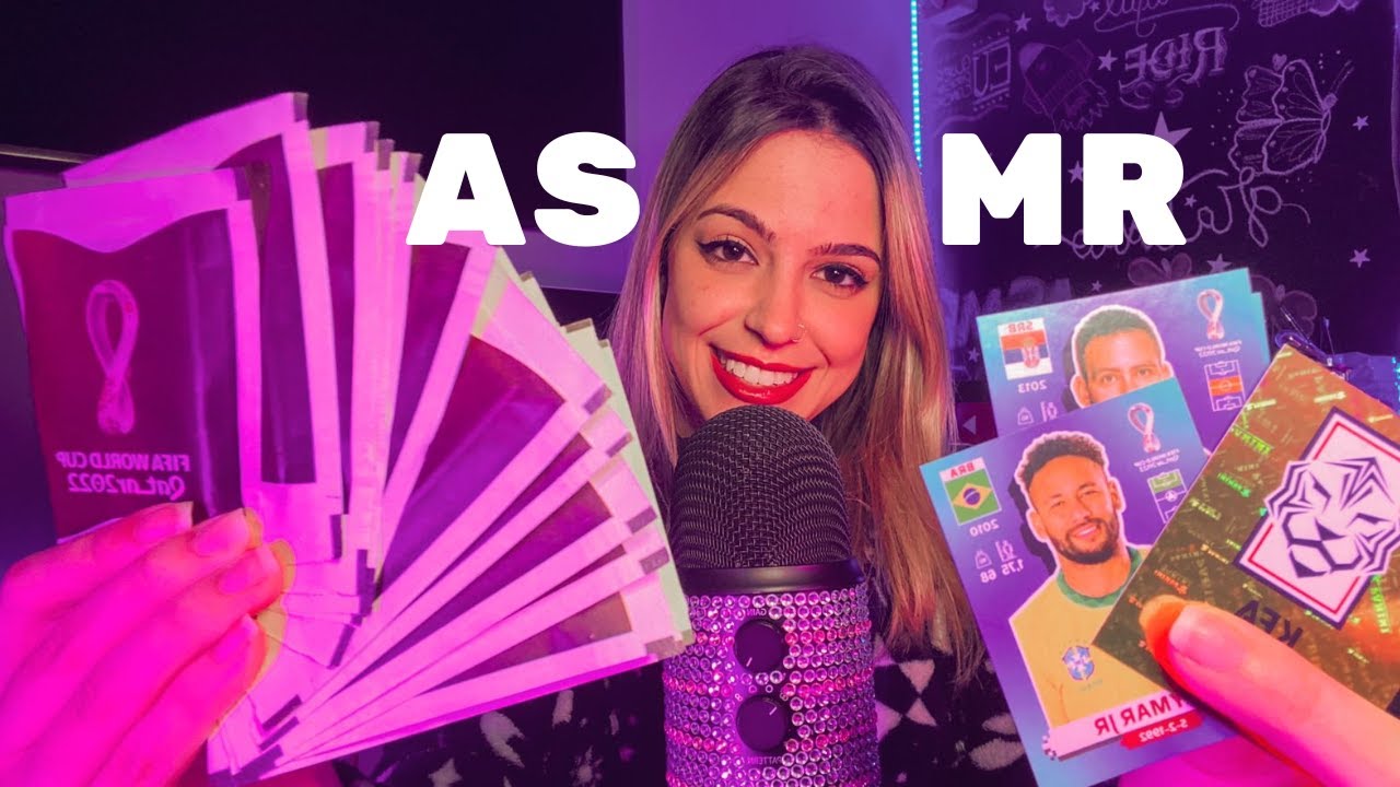 ASMR ABRINDO FIGURINHA DA COPA 2022 ATÉ ACHAR O MESSI