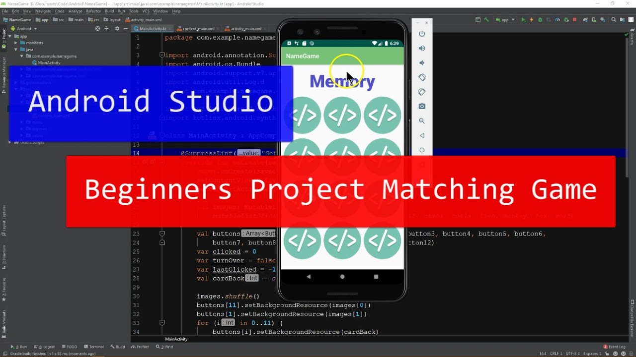 How to Easily Make a Matching Game in Android Studio - Beginner's Project Tutorial
